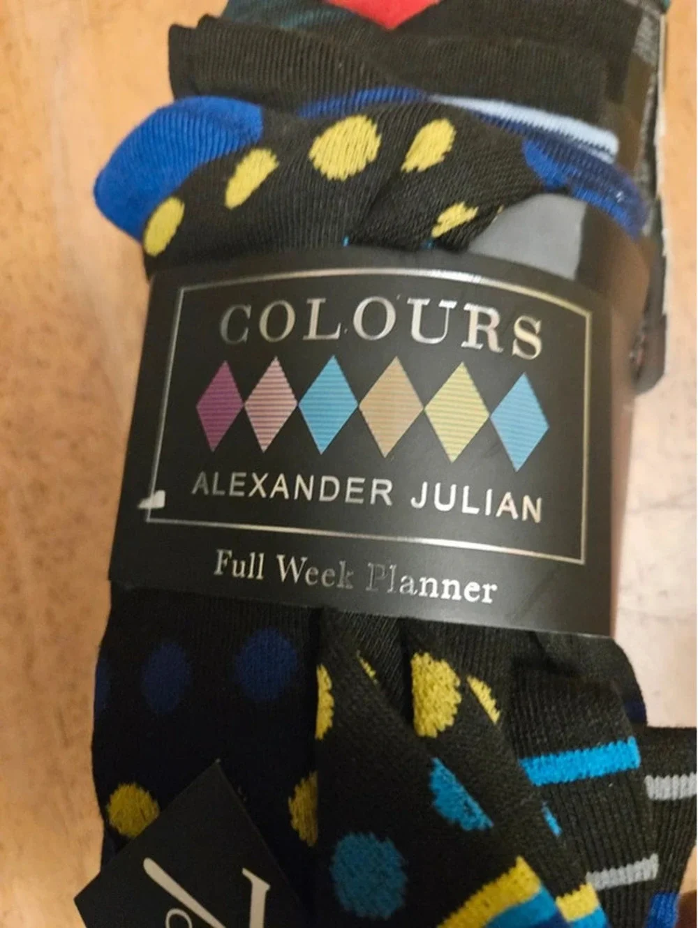Alexander Julian Colours Men's Dress Socks 7 Pair Pack Size 10-13 Cotton NWT